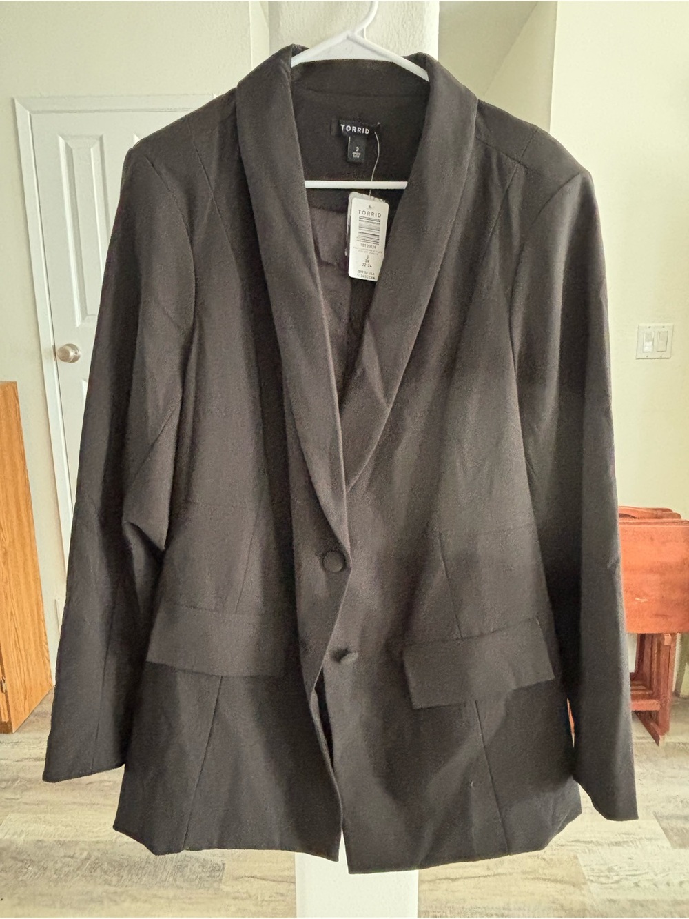 torrid Black Shawl Lapel Blazer with Flap Pockets